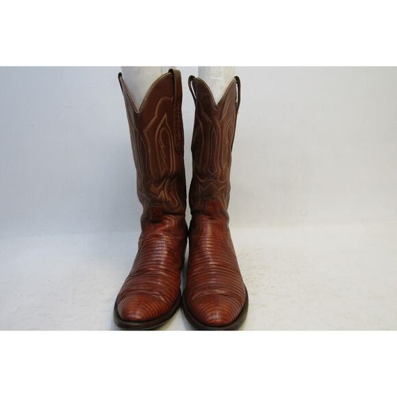 Cowtown Mens Size 9 D Brown Leather Lizard Cowboy Western Boots main image 11